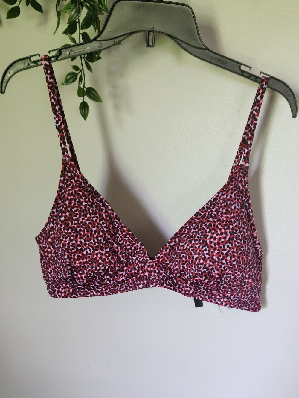 Red/Pink Leopard Print Bikini Swim Top XXL